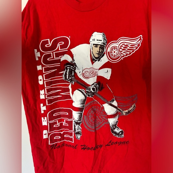 Vintage 1992 Detroit Red Wings NHL Tshirt Size L - Picture 2 of 5